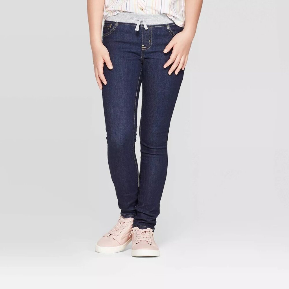 NEW Cat & Jack Girls' Pull-On Skinny Knit Waist Super Stretch Jeans Pants NWT 6